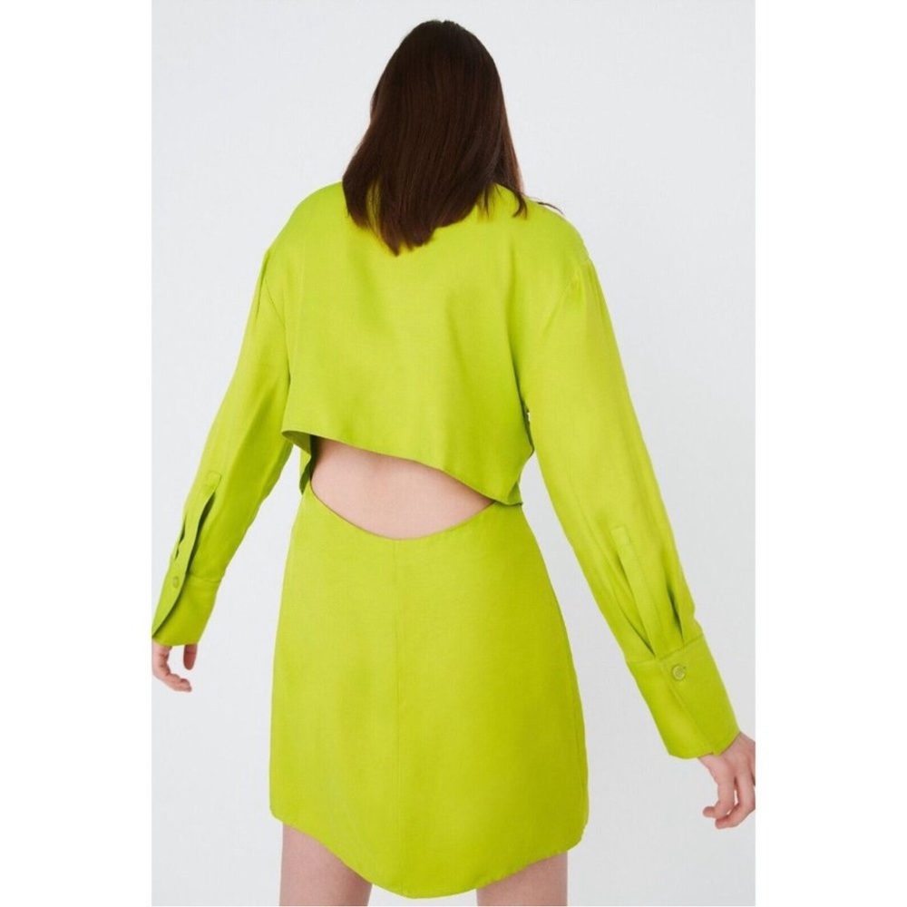 ZARA SATIN EFFECT SHIRT DRESS - Picture 4 of 6